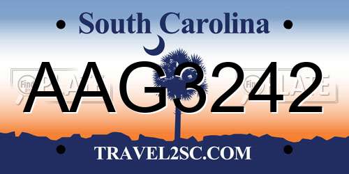 AAG3242 South Carolina License Plate