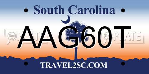 AAG60T South Carolina License Plate