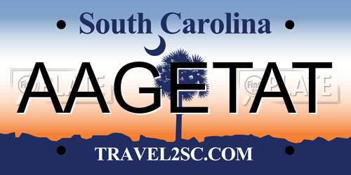 AAGETAT South Carolina License Plate