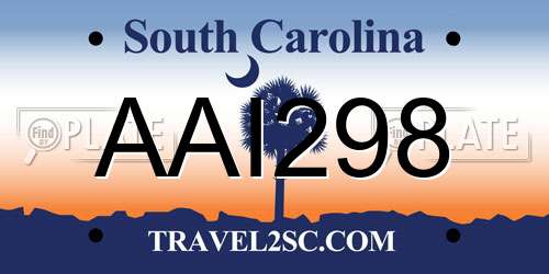 AAI298 South Carolina License Plate