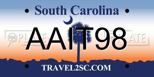 AAIT98 South Carolina License Plate