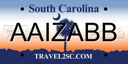 AAIZABB South Carolina License Plate