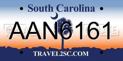 AAN6161 South Carolina License Plate