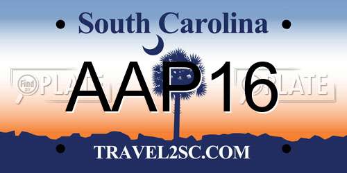 AAP16 South Carolina License Plate