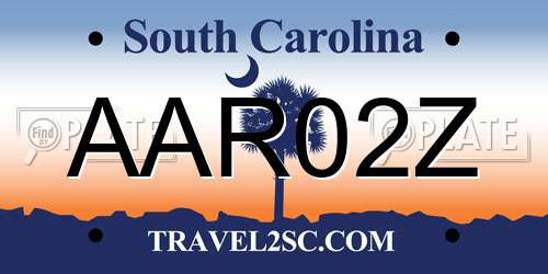 AAR02Z South Carolina License Plate