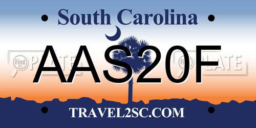AAS20F South Carolina License Plate