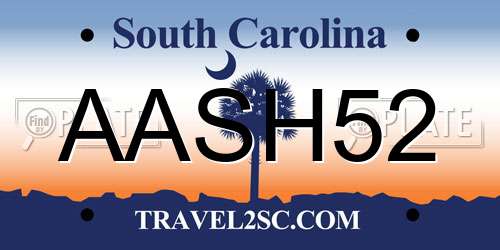 AASH52 South Carolina License Plate
