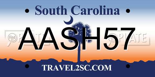 AASH57 South Carolina License Plate