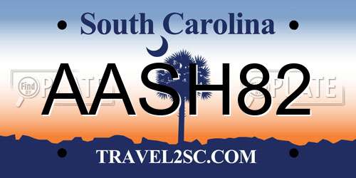 AASH82 South Carolina License Plate