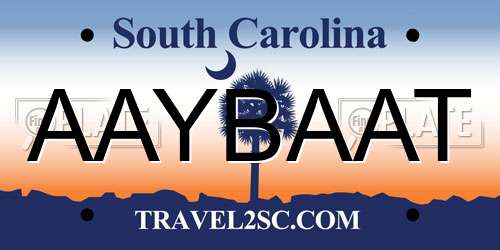 AAYBAAT South Carolina License Plate