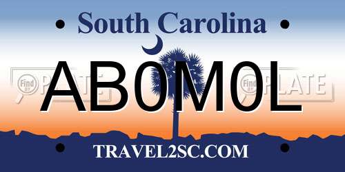 AB0M0L South Carolina License Plate