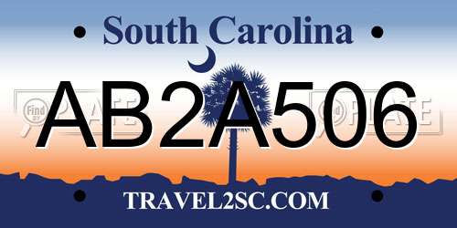 AB2A506 South Carolina License Plate