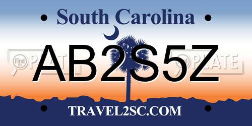 AB2S5Z South Carolina License Plate