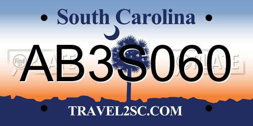 AB3S060 South Carolina License Plate