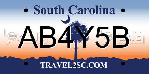 AB4Y5B South Carolina License Plate