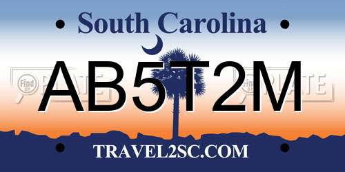 AB5T2M South Carolina License Plate