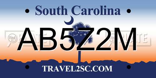 AB5Z2M South Carolina License Plate