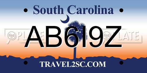 AB6I9Z South Carolina License Plate