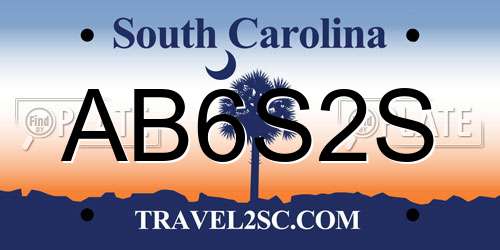 AB6S2S South Carolina License Plate