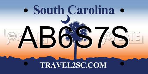 AB6S7S South Carolina License Plate