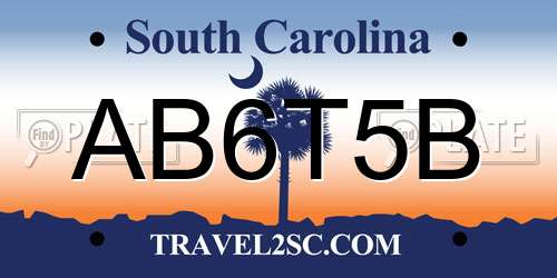 AB6T5B South Carolina License Plate