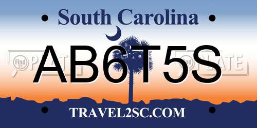 AB6T5S South Carolina License Plate