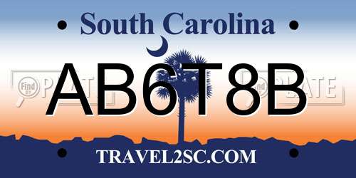 AB6T8B South Carolina License Plate