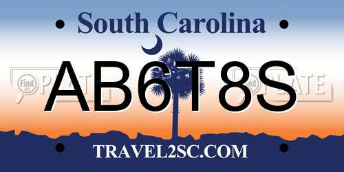 AB6T8S South Carolina License Plate