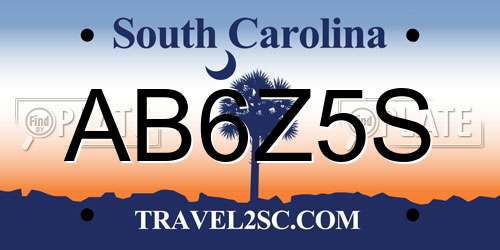 AB6Z5S South Carolina License Plate