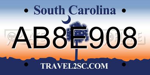 AB8E908 South Carolina License Plate