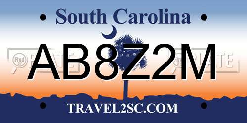AB8Z2M South Carolina License Plate