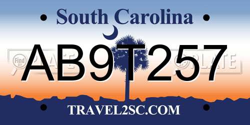 AB9T257 South Carolina License Plate