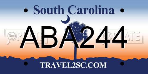 ABA244 South Carolina License Plate