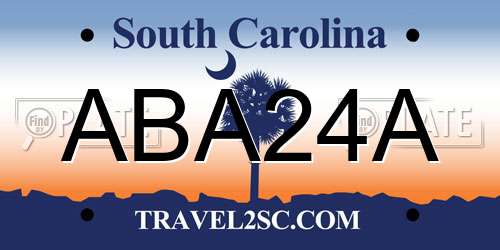 ABA24A South Carolina License Plate