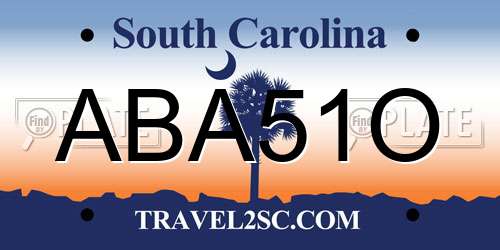 ABA51O South Carolina License Plate