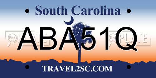 ABA51Q South Carolina License Plate