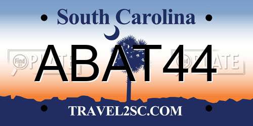 ABAT44 South Carolina License Plate
