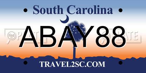 ABAY88 South Carolina License Plate