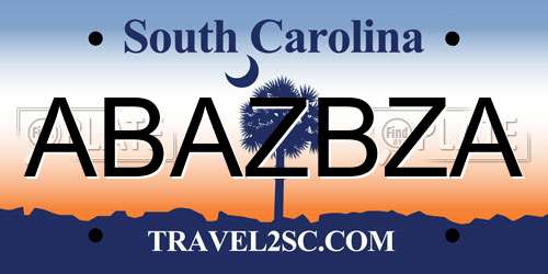 ABAZBZA South Carolina License Plate