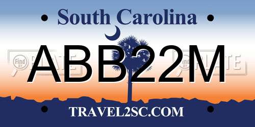 ABB22M South Carolina License Plate