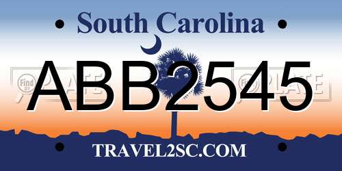 ABB2545 South Carolina License Plate