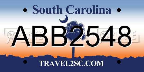 ABB2548 South Carolina License Plate