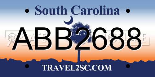 ABB2688 South Carolina License Plate