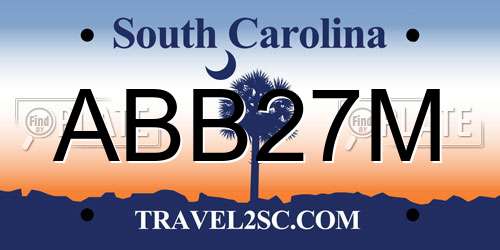 ABB27M South Carolina License Plate