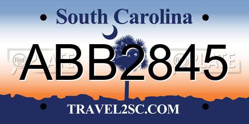 ABB2845 South Carolina License Plate