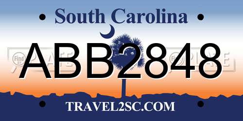 ABB2848 South Carolina License Plate