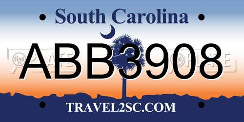 ABB3908 South Carolina License Plate