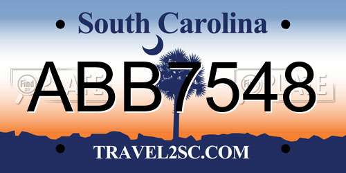ABB7548 South Carolina License Plate