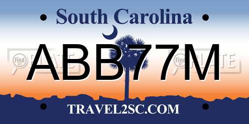 ABB77M South Carolina License Plate