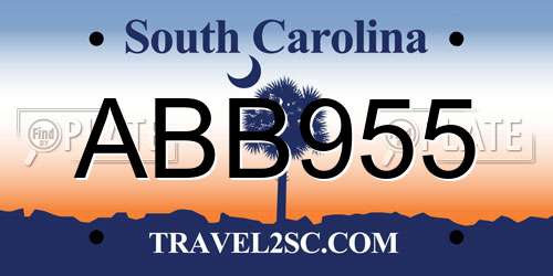 ABB955 South Carolina License Plate